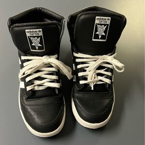 Adidas Kids Black and White High-Top Sneakers